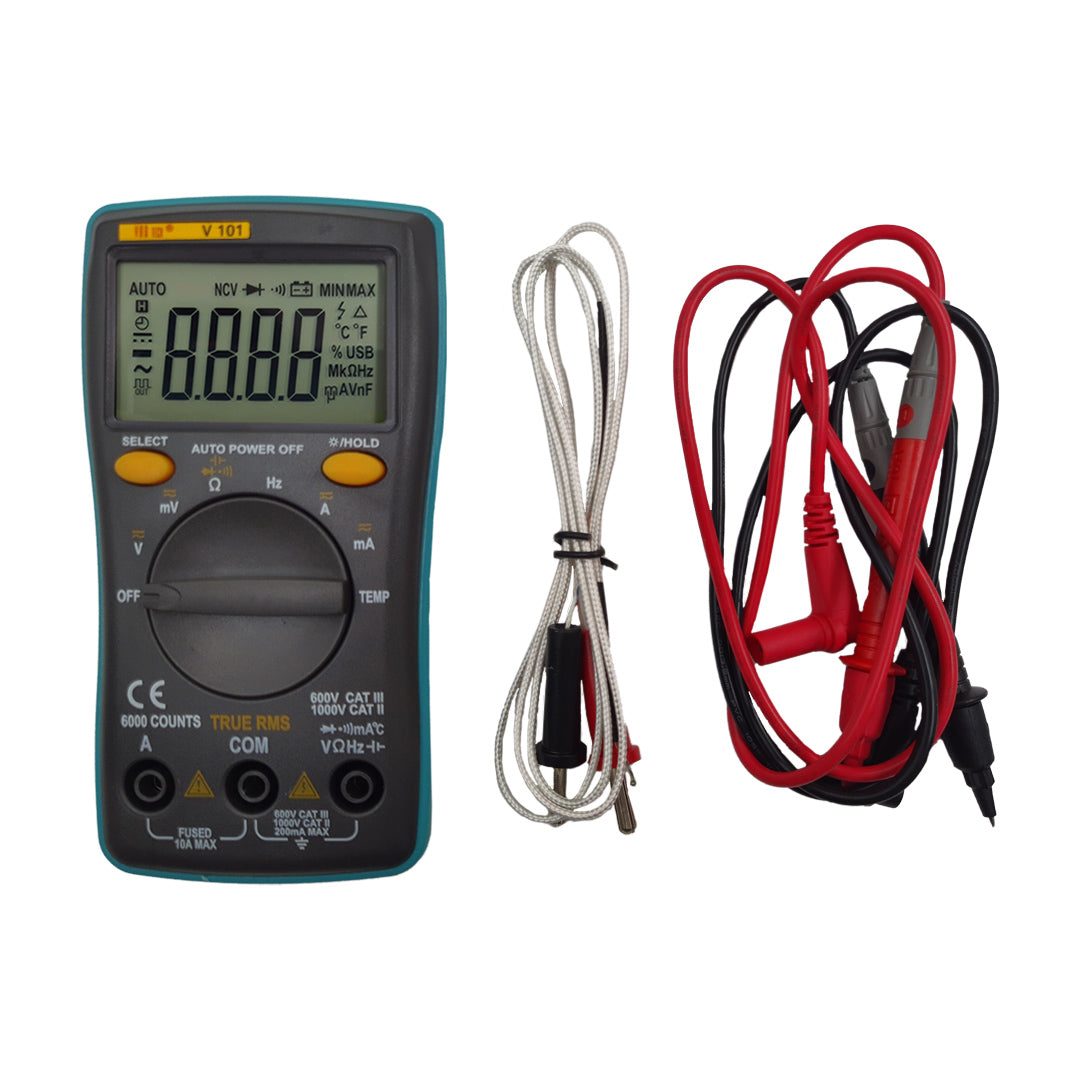 VAR TECH V101 True RMS 750VAC 1000VDC 10A AC/DC Digital Multimeter VAR TECH V101 True RMS 750VAC 1000VDC 10A AC/DC Digital Multimeter